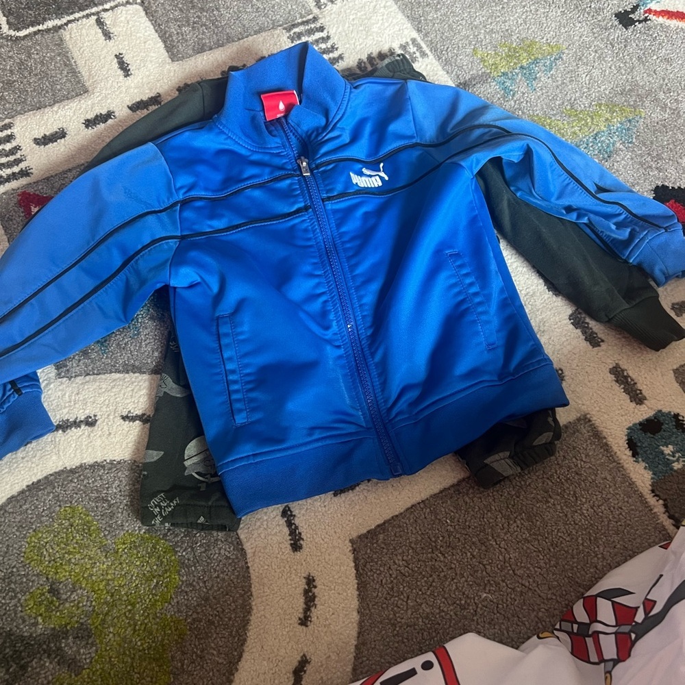 Puma Royal Blue Track Jacket + Baby Yoda Sweatsuit 3T